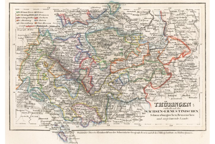 Thüringen, Meyer, kolor. oceloryt 1848