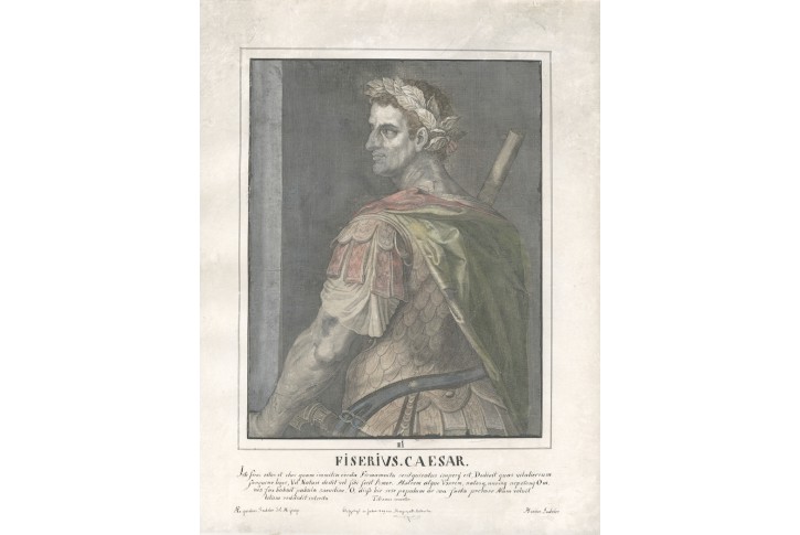 Sadeler Eg.- Fiserius Caesar, kolor. mědiryt 1608