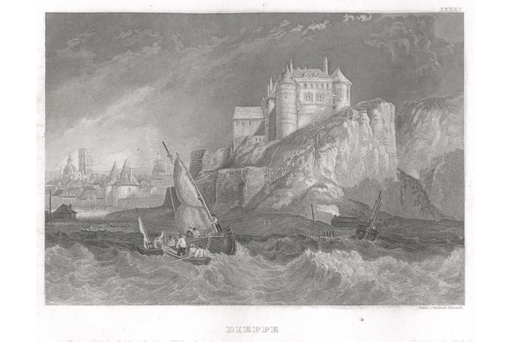 Dieppe,  Meyer, oceloryt, 1850