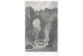 Virginie přírodní most, Meyer, oceloryt, 1850