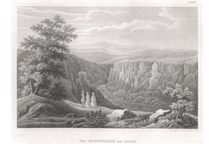 Rosstrappe am Harz, Meyer, oceloryt, 1850