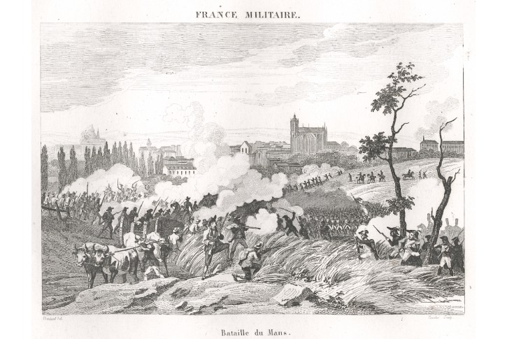 Mans bitva, mědiryt, 1833