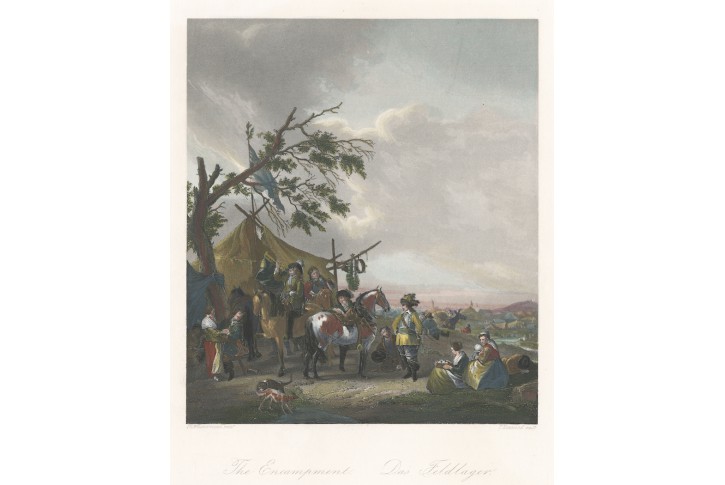 Vojenský polní tábor, Kolor. oceloryt, (1860)