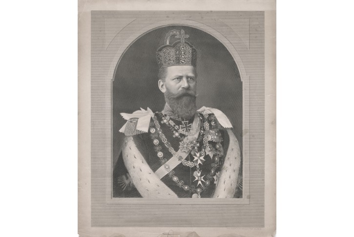 Fridrich III.císař , oceloryt, (1888)