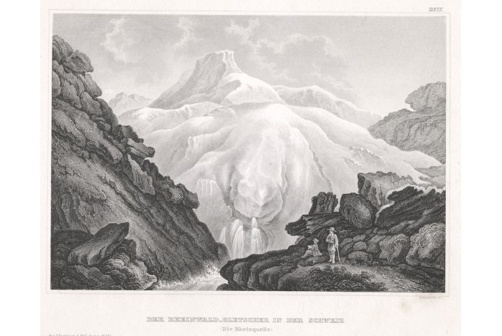 Rheinwald Gletscher, Meyer, oceloryt, 1850