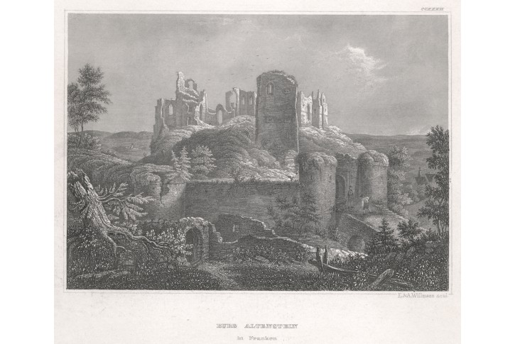 Burg Altenstein, Meyer, oceloryt, 1850