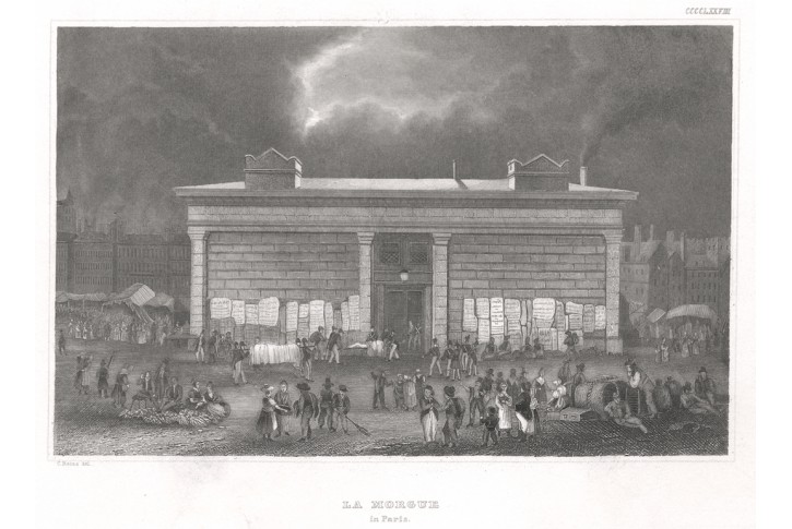 Paris Morgue, Meyer, oceloryt, 1850