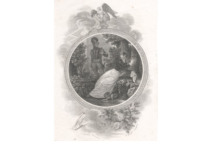 Návrat z bitvy, mědiryt , (1820)