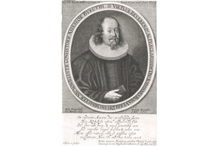 Rosa Johannes, Sandrart, mědiryt , (1700)