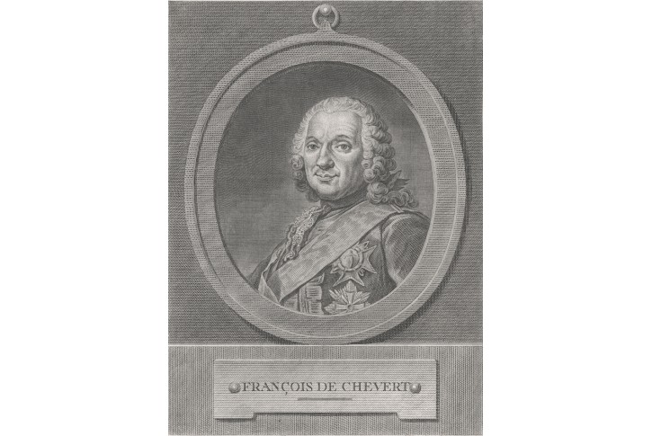 Chevert Francois, mědiryt , 18. stol.