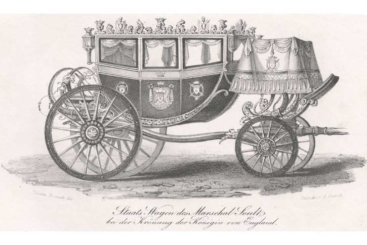 Kočár maršála Soulta, litografie, 1837
