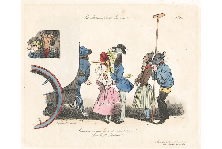 Granville proměny, kolorovaná litografie, 1829