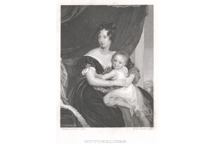 Mateřská láska, oceloryt, (1830)