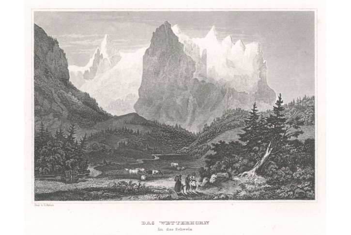 Wetterhorn, Meyer, oceloryt, 1850