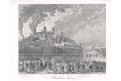 London Tower požár, Medau, litografie, (1850)