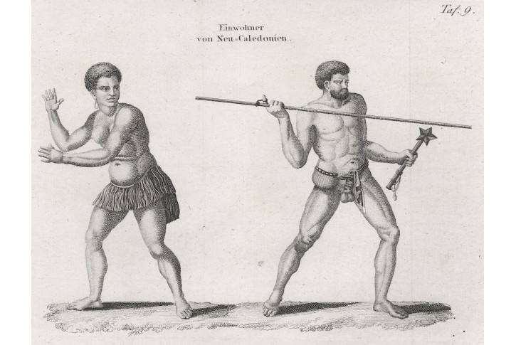 Nová Kaledonie obyvatelé , mědiryt , (1810)