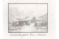 Kerka vodopád Dalmácie, litografie, Medau, 1827