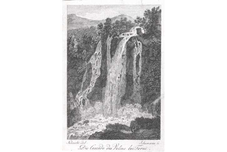 Terni Velino, mědiryt, (1820)