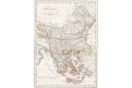 Evropské Turecko - Balkán, kolor. mědiryt, (1810)