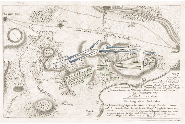  Chocemice Poděbrady, Friedrich, mědiryt 1758