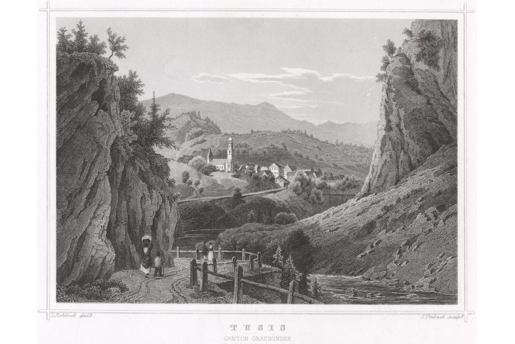 Thusis, Rohbock, oceloryt, 1847