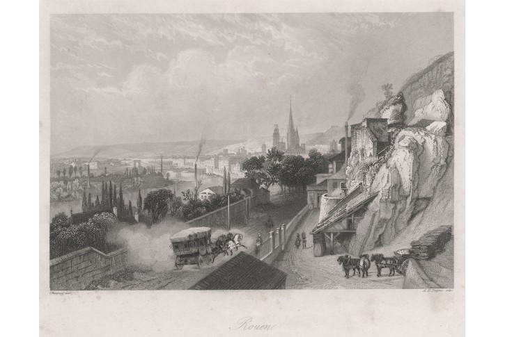 Rouen, Payne,oceloryt, 1860
