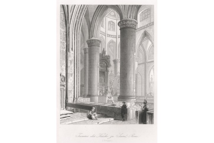 Dieppe katedrála, Payne,oceloryt, 1860