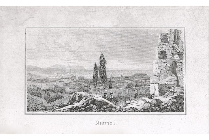 Nismes, litografie, (1860)