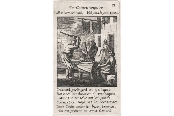 Textil výroba , Jan Luyken, , mědiryt, 1694