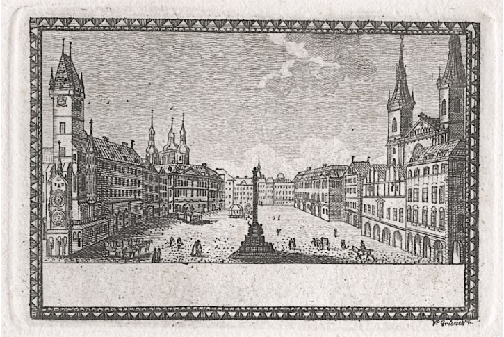 Praha  Staroměstské nám, lept ,(1800)